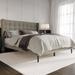 Ebern Designs Upholstered Low Profile Wingback Bed Metal in Gray | 44.3 H x 65.9 W x 86 D in | Wayfair F4607AF5ACD84D07B6B6A87D7A4C6E9B