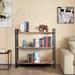 17 Stories Oronzo 39.37" H x x 39.37" W Steel Etagere Bookcase in Black/Brown | 39.37 H x 39.37 W x 13.77 D in | Wayfair