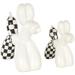 Winston Porter Micayah Animals Figurine/Sculpture Porcelain/Ceramic in White/Black | 9.45 H x 10.15 W x 3.85 D in | Wayfair