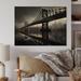 17 Stories Gray Bridge Urban Connection Charcoal II On Wood Print Metal in Brown | 24 H x 32 W x 0.78 D in | Wayfair