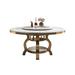 Rosdorf Park Kazmirci Round Dining Table in White/Yellow | 29.9 H x 59 W x 59 D in | Wayfair 885835CE85994F0CB9DDA187A48C5391