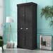 Red Barrel Studio® Theada 72" Kitchen Pantry Wood in Black | 72 H x 30 W x 16 D in | Wayfair 649A957D7C284944931BD01CC9599E79