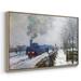 Wexford Home Train In The Snow, The Locomotive, 1875 Framed On Canvas Print Canvas, Solid Wood in Gray | 25 H x 37 W x 2 D in | Wayfair