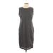 Gap Casual Dress - Sheath Crew Neck Sleeveless: Gray Solid Dresses - Women's Size 10