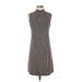 Theory Casual Dress - A-Line High Neck Sleeveless: Tan Print Dresses - Women's Size P