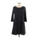 Aryeh Casual Dress - Mini Scoop Neck 3/4 sleeves: Black Dresses - Women's Size Medium