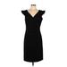 Jonathan Martin Casual Dress - Party V Neck Sleeveless: Black Solid Dresses - Women's Size 10