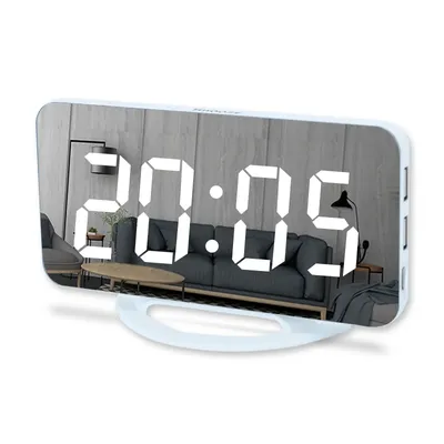 Digital Alarm Clocks LED Electronic Clock Desk/ Wall Clocks for Bedroom Living Room Office Large Display Mirror Surface Niditon
