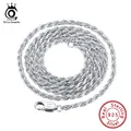 ORSA JEWELS Italian 925 Sterling Silver Diamond-Cut Rope Chain Necklace 18K Gold Plated Necklaces