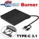 USB 3.0/2.0 Type-c 3.1 Slim External DVD RW CD VCD Writer Burner Drive +Reader Player For Laptop PC