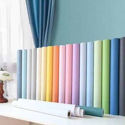 Mattes Kontaktpapier PVC DIY selbstklebende wasserdichte Tapete Renovierung Küchenschränke dekorative Folien Vinyl Wandaufkleber Image