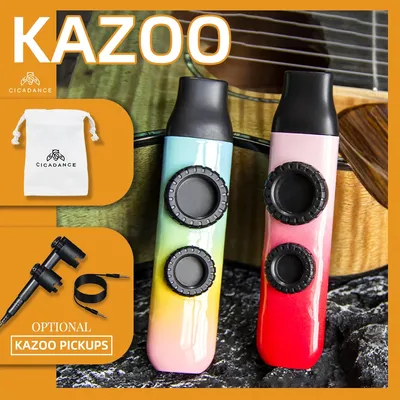 Doppel loch Kazoo Doppel film schillernde Farbe Kazoo tragbare Musik instrumente Gitarren begleitung