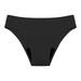 Qcmgmg Plus Size Underwear Low Rise Leak Proof Menstrual Period Bikini Bottom Women s Bikini Panties Black 2XL