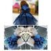 Ruanlalo Female Pet Dog Party Apparel Imitated Silk Bowknot Sequined Princess Tutu Dress Navy Blue L