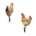 MyBeauty 2Pcs Garden Stakes Acrylic Rooster Sculpture Hand-Painted Garden Figures Hen Garden Stakes Decorative Chicken Sculpture for Outdoor Lawn Flower Bed Festival Yard Decor
