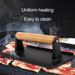 Riguas Rectangle Cast Iron Bacon Press with Wood Handle Even-Heat Transfer Healthy Cooking Comfortable Grip Meat Press