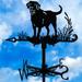 Dog Weather Vane Metal Animal Wind Direction Decorative Dog Weathervanes Creative Black Dog Ornament Indicator for Outdoor Patio Garden Porch Roof Decoration