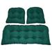 CintBllTer 3 Piece Wicker Cushion Set - Solid Green Indoor/Outdoor Fabric Cushion for Wicker Loveseat Settee & 2 Matching Chair Cushions