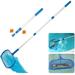 Pool Leaf Net Telescopic Fine Mesh Pool Leaf Skimmer Portable Handheld Skimmer Rake Pool Cleaning Tool for Swimming Pool Pond Bathtub Aquarium