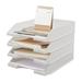 16 Pcs Stackable Desktop File Organizer Holder Paper Tray Desk Organizer Plastic Letter Organizer Stacking Paper Holder Letter Trays