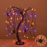 24-Inch Christmas Willow Tree LED Bonsai Night Light - Battery or DC Adapter Purple & Orange Glow