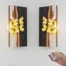 Kiven Battery Operated Wall Sconces with Remote Control Yellow Butterfly Wall Sconces Set of 2 Dimmable Wall Lighting for Living Room Bedroom Wall Decor