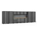 NewAge Products Pro Series Gray 14 Piece Cabinet Set Heavy Duty 18-Gauge Steel Garage Storage System Slatwall Included
