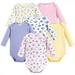 Luvable Friends Baby Girl Cotton Long-Sleeve Bodysuits 6pk Floral 3-6 Months