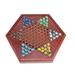 1 Set Chinese Checkers Wooden Chess Set Board Game with Drawer Glass Marbles