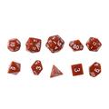 HEMOTON 1 Set/10 Pcs Acrylic Polyhedron Dices Creative Numbers Dice Multi-Faceted Entertainment Dice for Home Bar Board Games (Coffee)