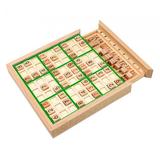 Wooden Sudoku Board Sudoku Chess Toy Brain Teaser Portable Math Toy for Kids Green