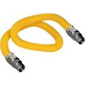 Gas Kit 60 Inch Yellow Coated Stainless Steel 3/8â€� OD Flexible Gas Hose For Gas Log And Space Heater 1/2 MIP X 3/8 MIP Stainless Steel Fittings 60â€� Gas Appliance Supply Line
