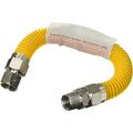Gas Kit 18 Inch Yellow Coated Stainless Steel 3/8â€� OD Flexible Gas Hose For Gas Log And Space Heater 1/2 FIP X 3/8 MIP Stainless Steel Fittings 18â€� Gas Appliance Supply Line