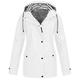 snowsong Jackets for Women Rain Jacket Women Solid Outdoor Size Plus Windproof Raincoat Hooded Rain Jacket Women Women s Coat Winter Jackets for Women Coats for Women White 3XL