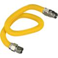 Gas Kit 24 Inch Yellow Coated Stainless Steel 3/8â€� OD Flexible Gas Hose For Gas Log And Space Heater 1/2 FIP X 1/2 MIP Stainless Steel Fittings 24â€� Gas Appliance Supply Line
