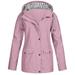 snowsong Jackets for Women Rain Jacket Women Plus Outdoor Hooded Raincoat Solid Size Rain Jacket Windproof Women Women s Coat Winter Jackets for Women Coats for Women Watermelon red XXL