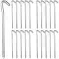 HEMOTON 20 Pcs Tent Stakes Heavy Duty Tent Hooks Aluminum Alloy Tent Pegs Garden Edging Fence Pegs for Outdoor Garden Yard Ground