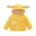 Toddler Girls Thick Woolen Coat Winter Cute Plus Fluffy Hooded Coat Rabbit Ears Jacket Outwear
