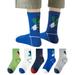 ZMHEGW Toddler Boys Girls Letter Print Socks Socks Boy 3 To 16 Years Pack Of 5 Pairs Crew Socks Funny Gifts Kids Boys Socks 3-4 Years Toddler Boy Boot Socks Big Little Socks Young Girl Gift