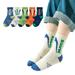 ZMHEGW Toddler Boys Girls Letter Print Socks Socks Boy 3 To 16 Years Pack Of 5 Pairs Crew Socks Funny Gifts Kids Boys Socks 3-4 Years Toddler Boy Boot Socks Big Little Socks Young Girl Gift