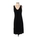Talbots Casual Dress - Party Scoop Neck Sleeveless: Black Print Dresses - Women's Size Small