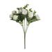 Hxoliqit 1 Bunches Of Artificial Roses Plastic Silk Flower Suitable For Plant Decoration Of Family Hotel Wedding Christmas Office Table Christmas Supplies Christmas Gift Christmas Decoration(White)
