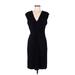 Calvin Klein Casual Dress - Sheath V Neck Sleeveless: Black Solid Dresses - Women's Size 6