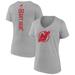 Women's Fanatics Branded Heather Gray New Jersey Devils Personalized Name & Number V-Neck T-Shirt