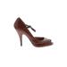Steve Madden Luxe Heels: Pumps Stilleto Cocktail Party Brown Solid Shoes - Women's Size 7 - Peep Toe