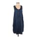 T by Alexander Wang Casual Dress Scoop Neck Sleeveless: Blue Solid Dresses - Women's Size 4