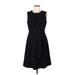 Calvin Klein Casual Dress - A-Line High Neck Sleeveless: Black Print Dresses - Women's Size 6
