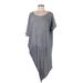 Athleta Casual Dress - Shift Scoop Neck Short sleeves: Gray Dresses - Women's Size Medium