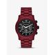 Michael Kors Oversized Runway Red-Coated Watch Red One Size