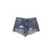 Trafaluc by Zara Denim Shorts: Blue Print Bottoms - Women's Size 8 - Dark Wash